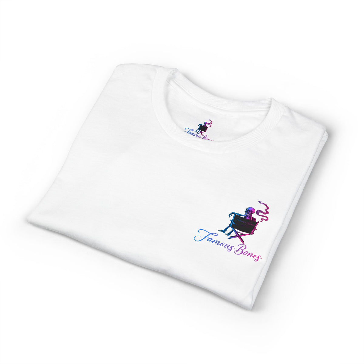 Neon Wick Skeleton T-Shirt — Movie Poster Back Print — Funny Horror Action Parody — Hitman & Dog — Famous Bones Pictures — Famous Bones