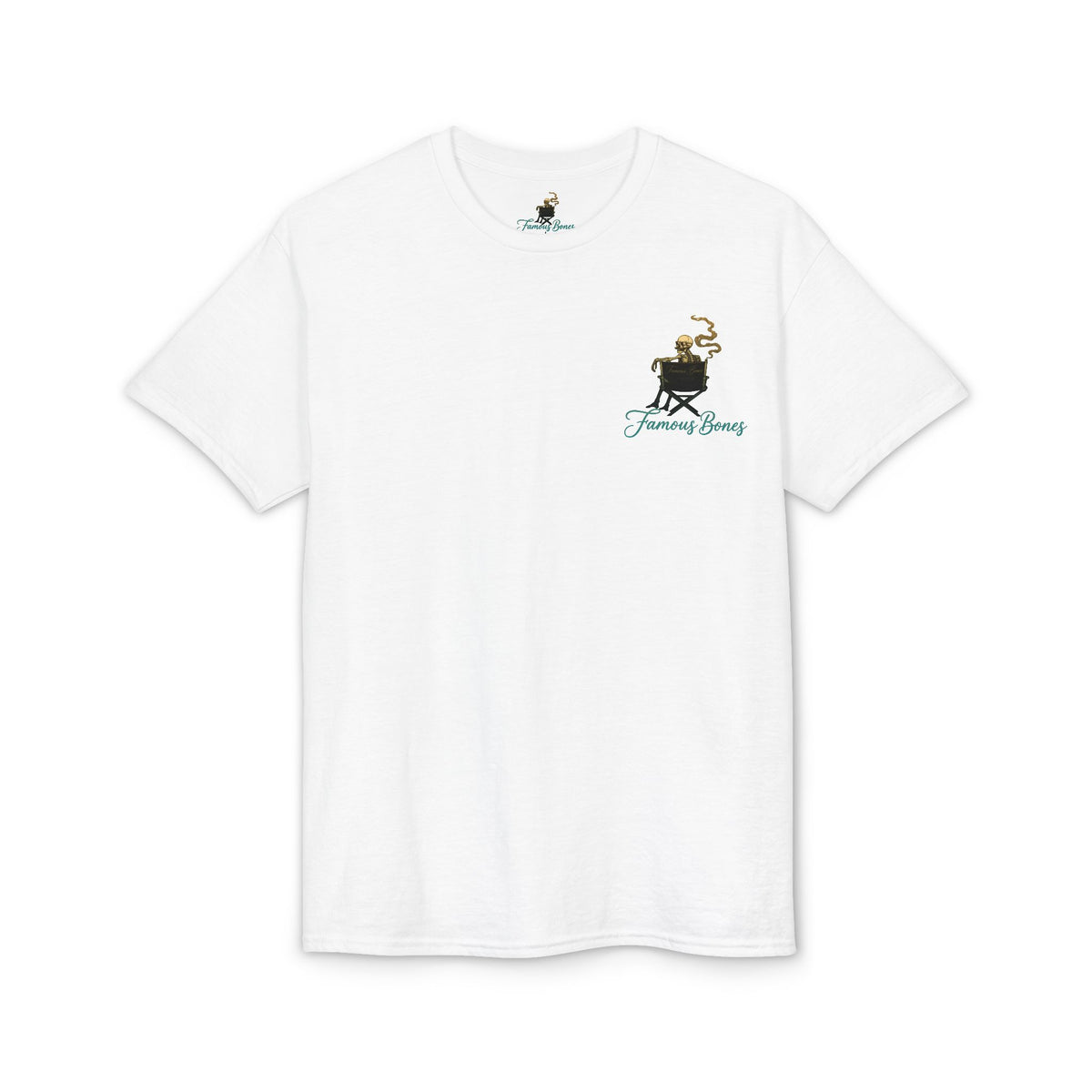 Famous Bones Poster Series T-Shirt — I Warned Them About the Salt — Funny Skeleton Movie Poster T-Shirt | Office Comedy Parody Tee | Famous Bones Pictures — Famous Bones